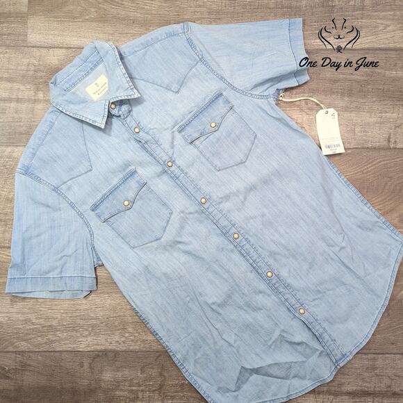 Mutual Weave Snap Front Top Size M - Picture 1 of 5